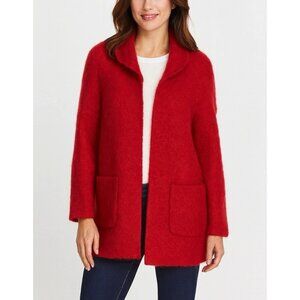 Alexon Women's Red Mid-Length Coat Mohair Wool Blend Small Petite Great Britain